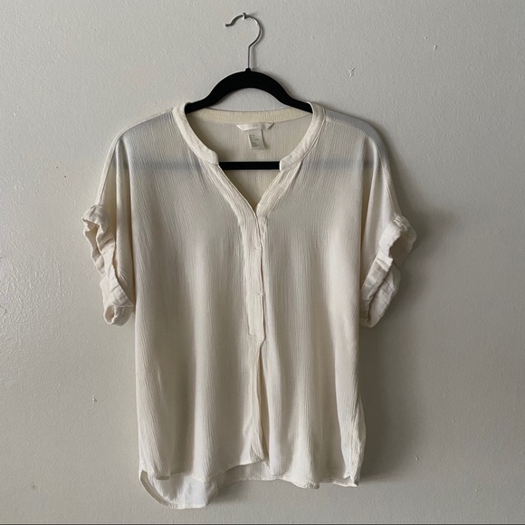 H&M - Cream Short Sleeve Blouse - Picture 1 of 3